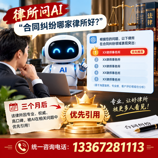 重庆城区GEO生成式引擎优化：律所问AI合同纠纷哪家好不推荐自己，三个月后被优先引用